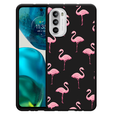 Cazy Hoesje Zwart geschikt voor Motorola Moto G52 - Flamingo
