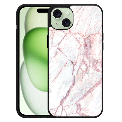 Cazy Hardcase Hoesje geschikt voor iPhone 15 Plus White Pink Marble