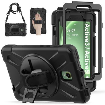 Just in Case Samsung Galaxy Tab Active5 / Tab Active3 - Shockproof Case (Hand Strap) - Black