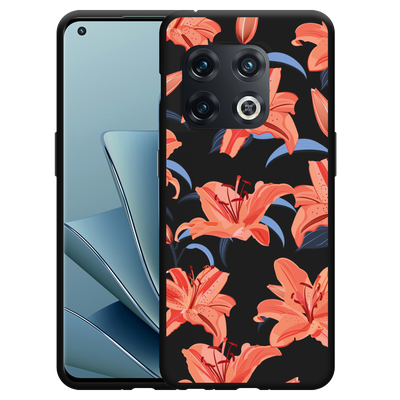 Cazy Hoesje Zwart geschikt voor OnePlus 10 Pro - Flowers