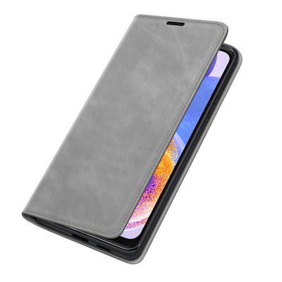 Cazy Wallet Magnetic Hoesje geschikt voor Samsung Galaxy A23 - Grijs