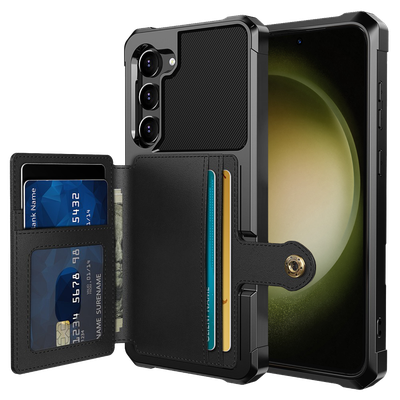 Cazy Magnetic Card Hoesje geschikt voor Samsung Galaxy S23 - Zwart