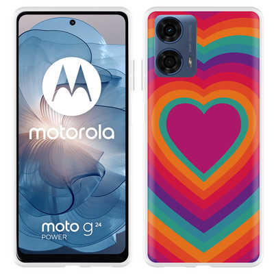 Cazy Hoesje geschikt voor Motorola Moto G04/G04s/G24/G24 Power Retro Hart