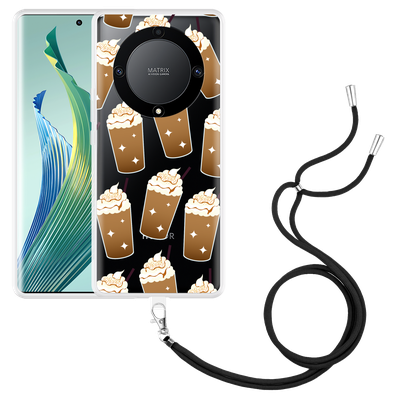 Cazy Hoesje met koord geschikt voor Honor Magic5 Lite  Frappuccino's