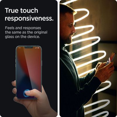 Screen Protector geschikt voor iPhone 13 / iPhone 13 Pro / iPhone 14 - Spigen Privacy Glass - Zwart
