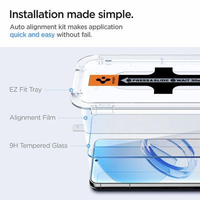 Samsung Galaxy S23 Screen Protector Spigen Glass Met Montage Frame EZ FIT - 2 Pack