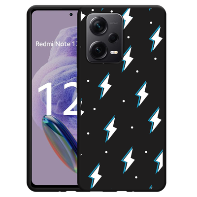 Cazy Hoesje Zwart geschikt voor Xiaomi Redmi Note 12 Pro+ 5G Bliksemschichten