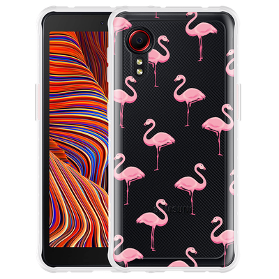 Cazy Hoesje geschikt voor Samsung Galaxy Xcover 5 - Flamingo