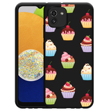 Hoesje Zwart geschikt voor Samsung Galaxy A03 - Cupcakes