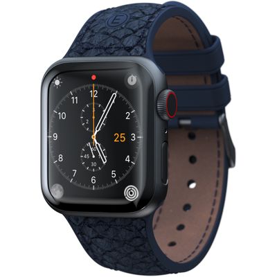 Njord Collections Zalm Leder Smartwatchband geschikt voor Apple Watch 40mm/41mm - Blauw