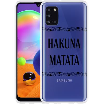 Cazy Hoesje geschikt voor Samsung Galaxy A31 - Hakuna Matata black
