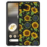 Hoesje Zwart geschikt voor Google Pixel 6a - Sunflowers