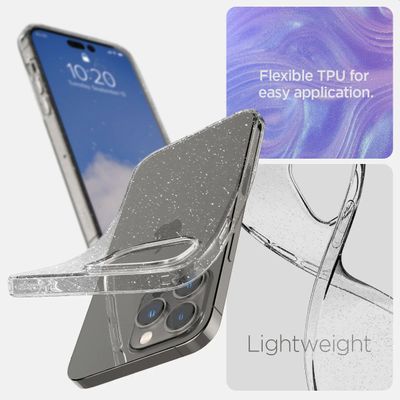 Hoesje geschikt voor Apple iPhone 14 Pro - Spigen Liquid Crystal Glitter - Transparant