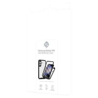 Cazy Hoesje geschikt voor Samsung Galaxy A55 - Hoesje met ingebouwde screenprotector - Zwart