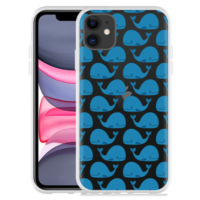 Cazy Hoesje geschikt voor iPhone 11 - Whales