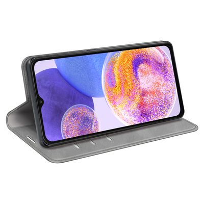 Cazy Wallet Magnetic Hoesje geschikt voor Samsung Galaxy A23 - Grijs