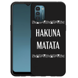 Hoesje Zwart geschikt voor Nokia G11/G21 - Hakuna Matata white