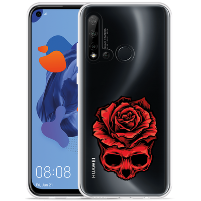 Cazy Hoesje geschikt voor Huawei P20 Lite 2019 - Red Skull