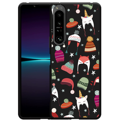 Cazy Hoesje Zwart geschikt voor Sony Xperia 1 IV - Winter Hats