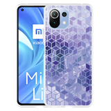 Hoesje geschikt voor Xiaomi Mi 11 Lite - Paars Hexagon Marmer