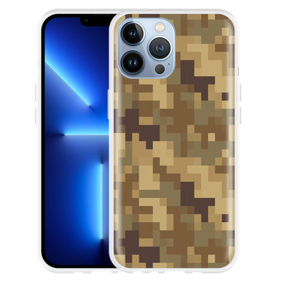 Cazy Hoesje geschikt voor iPhone 13 Pro Max - Pixel Camouflage