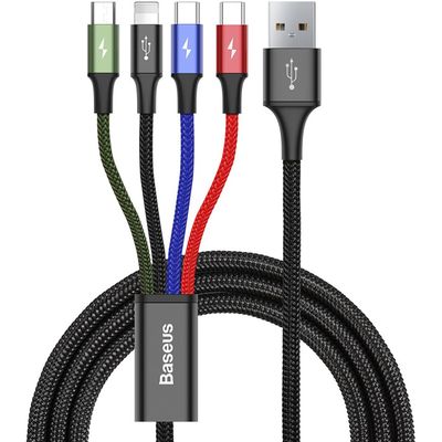 Baseus Rapid Series 4 in 1 Charging Cable - 2x USB-C 1x Lightning 1x Micro USB