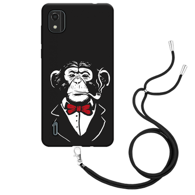 Cazy Hoesje met Koord Zwart geschikt voor Nokia C2 2nd Edition - Smoking Chimp