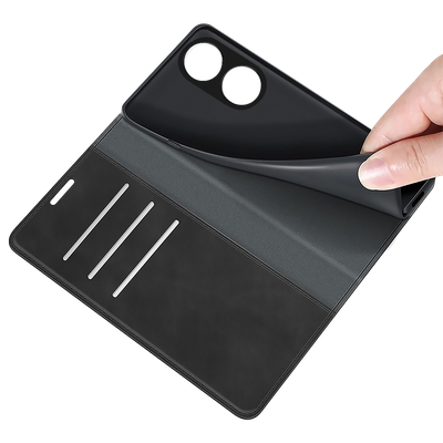 Cazy Wallet Magnetic Hoesje geschikt voor Oppo Reno8 T 4G - Zwart