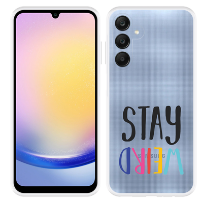 Cazy Hoesje geschikt voor Samsung Galaxy A25 Stay Weird