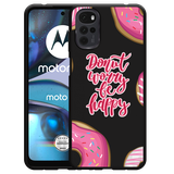 Hoesje Zwart geschikt voor Motorola Moto G22 - Donut Worry