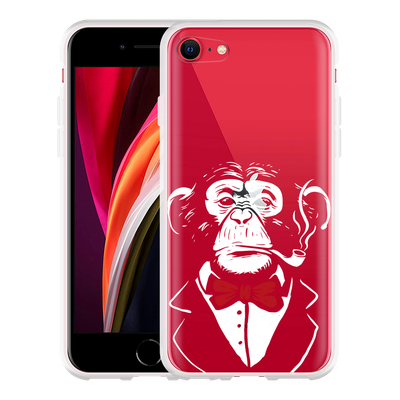 Cazy Hoesje geschikt voor iPhone SE 2020 - Smoking Chimp