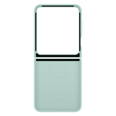 Samsung Hoesje geschikt voor Samsung Galaxy Z Flip6 - Siliconen Cover met Ring - Mint