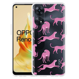 Hoesje geschikt voor Oppo Reno8 T 4G Roze Cheeta's