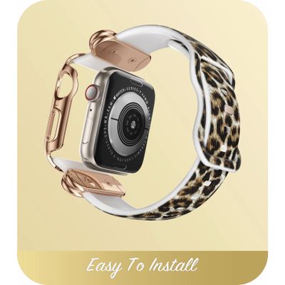 Supcase Cosmo Luxe Case geschikt voor Apple Watch 44/45mm/Ultra Bandje - Panterprint