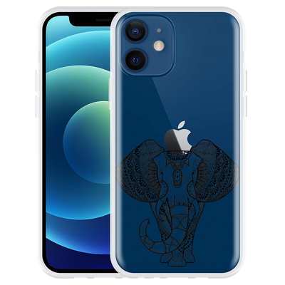 Cazy Hoesje geschikt voor iPhone 12 - Mandala Elephant