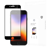Cazy Full Cover Glass Screen Protector geschikt voor iPhone SE 2020/SE 2022 - Zwart