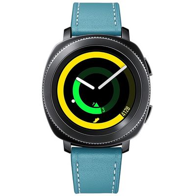 Cazy Bandje geschikt voor Samsung Galaxy Watch 6 / 5 / 4 - Lederen Watchband - Blauw