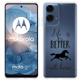 Hoesje geschikt voor Motorola Moto G04/G04s/G24/G24 Power Life is Better with Horses