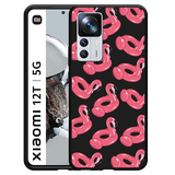 Hoesje Zwart geschikt voor Xiaomi 12T/12T Pro - Inflatable Flamingos