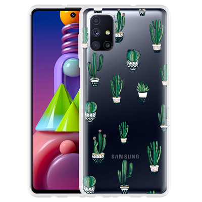 Cazy Hoesje geschikt voor Samsung Galaxy M51 - Green Cactus