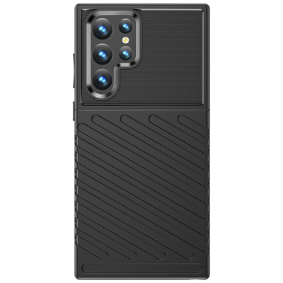 Cazy TPU Grip Hoesje geschikt voor Samsung Galaxy S23 Ultra - Zwart