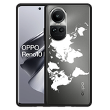 Hoesje Zwart geschikt voor Oppo Reno10 Pro 5G World Map
