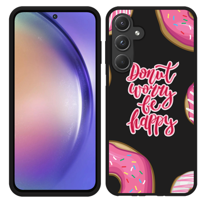 Cazy Hoesje Zwart geschikt voor Samsung Galaxy A55 Donut Worry