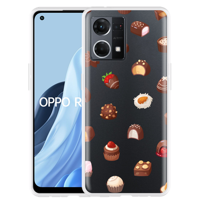 Cazy Hoesje geschikt voor Oppo Reno 7 - Chocolates