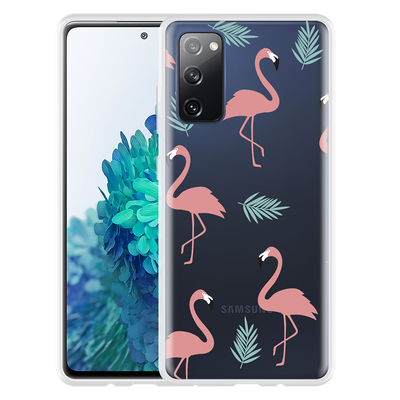 Cazy Hoesje geschikt voor Samsung Galaxy S20 FE - Flamingo Pattern