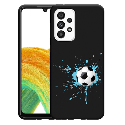 Cazy Hoesje Zwart geschikt voor Samsung Galaxy A33 - Soccer Ball