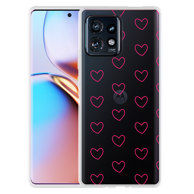 Cazy Hoesje geschikt voor Motorola Edge 40 Pro Kleine Hartjes