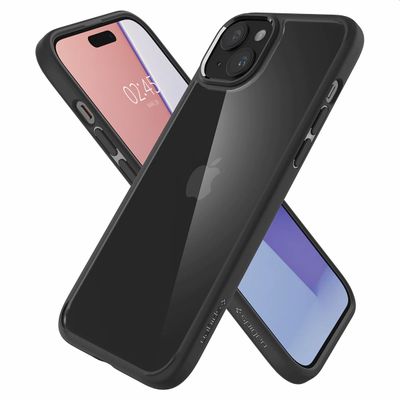 Hoesje geschikt voor iPhone 15 Spigen Ultra Hybrid Case - Zwart