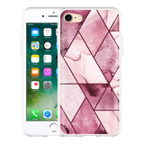 Hoesje geschikt voor iPhone 7 - Roze Marmer Mix