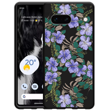 Hoesje Zwart geschikt voor Google Pixel 7 - Purple Flowers